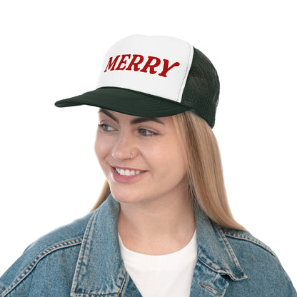 Merry (Christmas) Vintage Style Unisex Trucker Cap